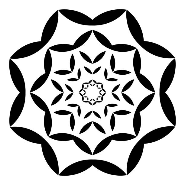 ilustrações, clipart, desenhos animados e ícones de padrão de flores circulares em forma de mandala para henna, mehndi, tatuagem, decoração. ornamento decorativo em estilo oriental étnico. - henna tattoo pattern small floral pattern