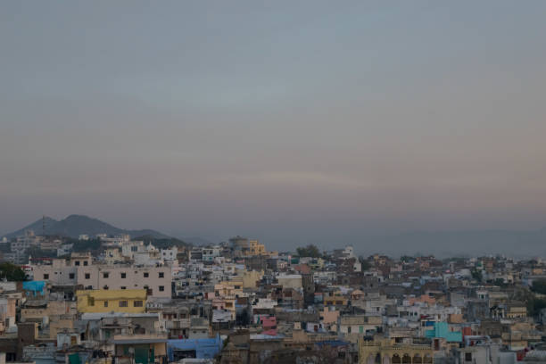 istock Beautiful sunrise view at Udaipur, India 1202318551