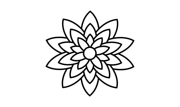 ilustrações, clipart, desenhos animados e ícones de padrão de flores circulares em forma de mandala para henna, mehndi, tatuagem, decoração. ornamento decorativo em estilo oriental étnico. página de livros de colorir. k - henna tattoo pattern small floral pattern