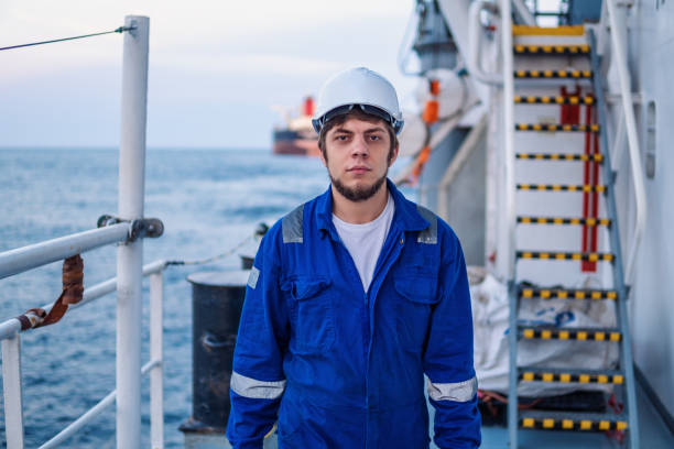 istock Marine Deck Officer or Chief mate on deck of offshore vessel 1202326849