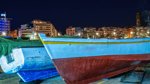 istock fishing boats in the canteras beach 1202327497
