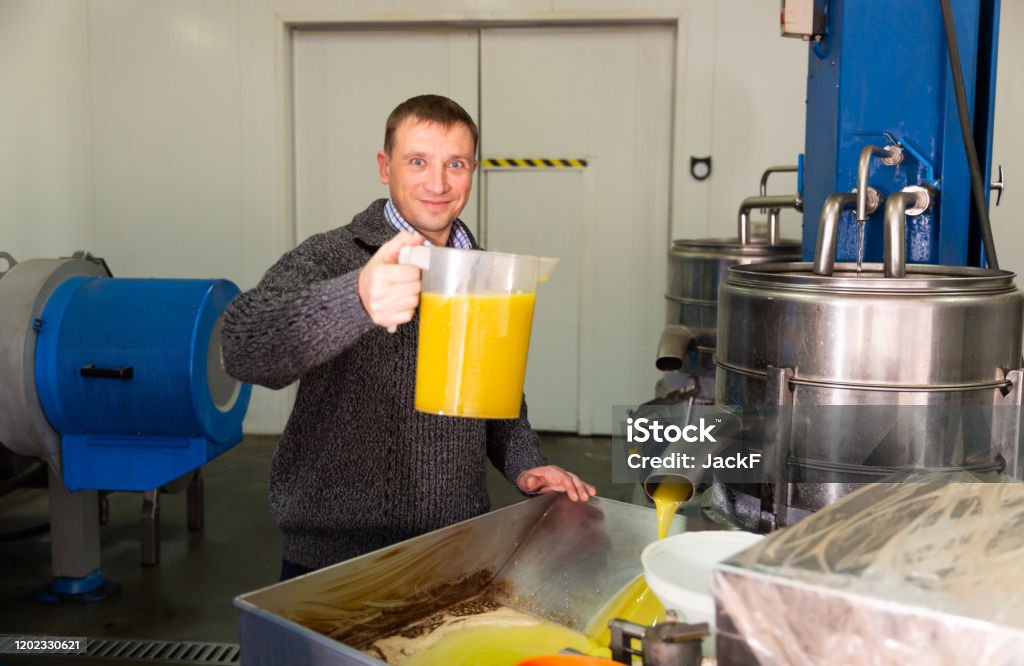 Decanting Oil Man Controlling Process Of Oil Decanting Stock Photo - Download Image ...