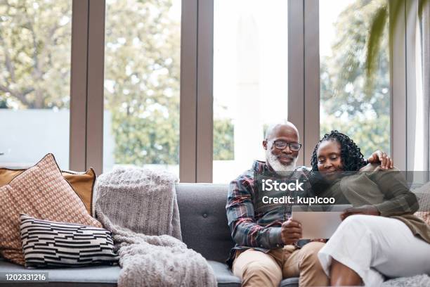 All Comfy And Connected Stock Photo - Download Image Now - Retirement, Couple - Relationship, African-American Ethnicity