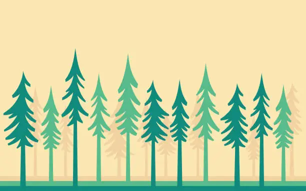 Vector illustration of Tree Woodland Pine Tree Background
