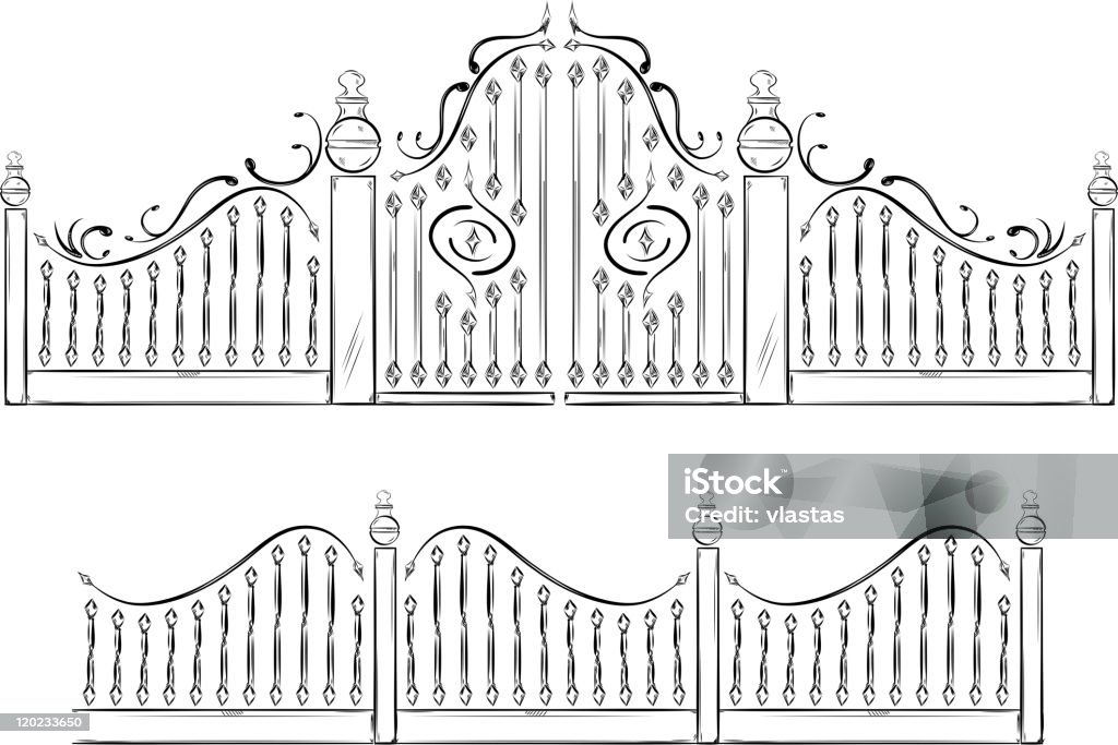 Gate - clipart vectoriel de Fer forgé libre de droits