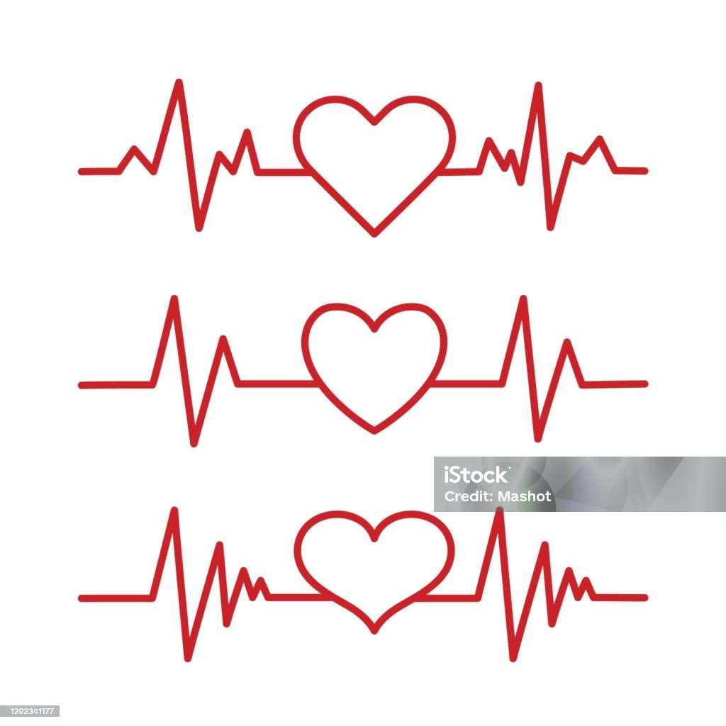 Đường Nhịp Tim Với Hình Trái Tim Logo Phòng Khám Tim Mạch Dòng ...