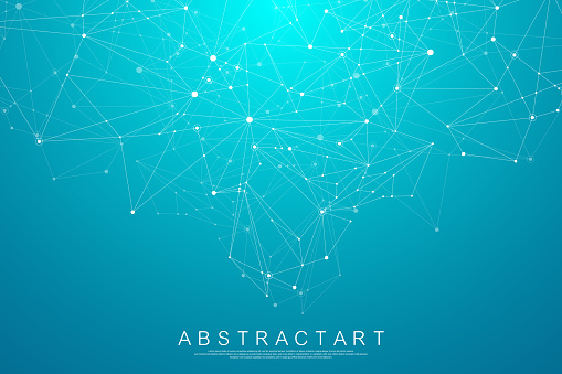 Additonal Network Types Background Image Abstract Digital Network Connection Structure On Blue Background ...
