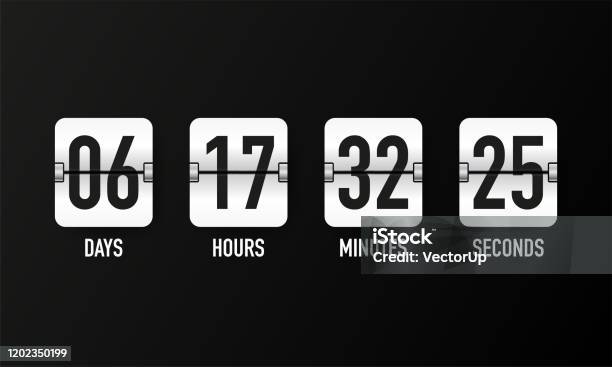Countdowntimer Uhrzähler Mechanische Anzeigetafel Vektorvorlage Für Ihr Design Stock Vektor Art und mehr Bilder von Countdown