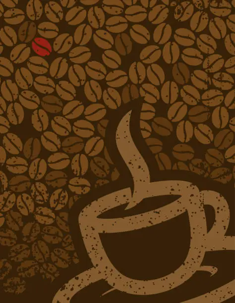 Vector illustration of coffee beans background