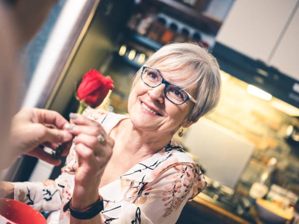 istock Senior couple Valentines Dinner 1202356044