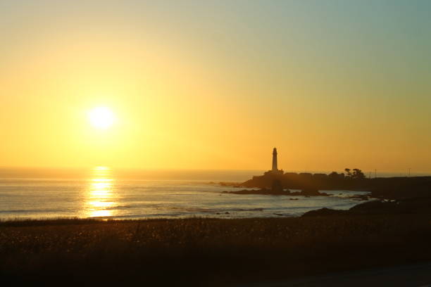 istock The sunset with the lighthouse in California 1202356298