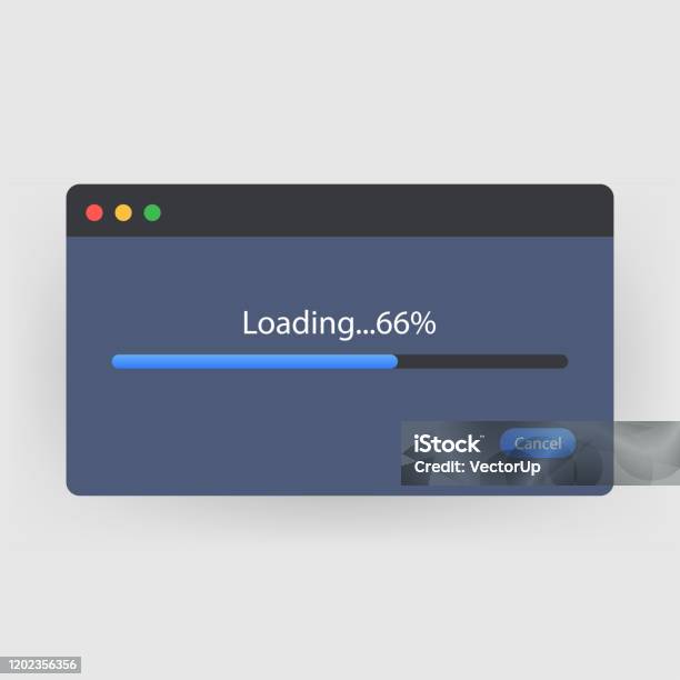 Loading Data Window With Progress Bar Stock Illustration - Download ...