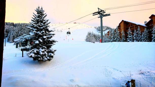 istock Snowy mountain and beautiful landscape 1202357084