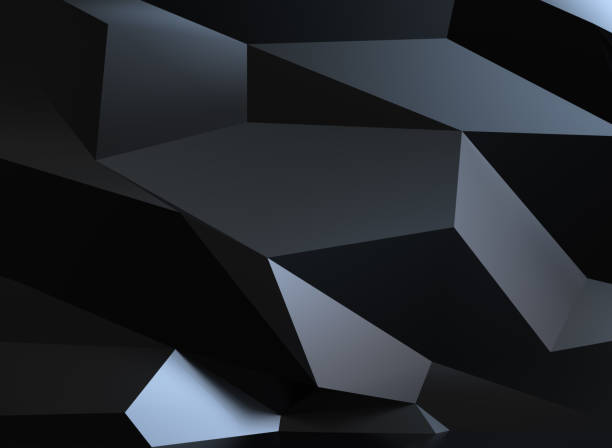 istock Abstract background of polygons on black background 1202357136