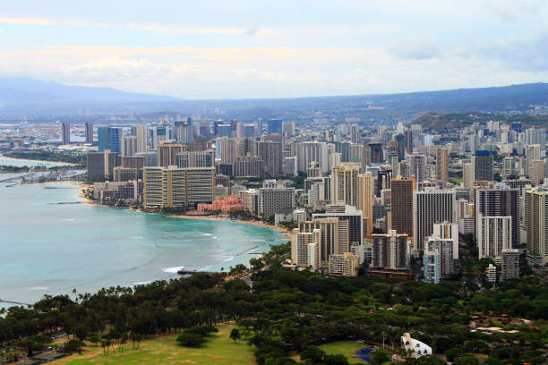 istock The skyline by the ocean in Hawaii islands 1202358793
