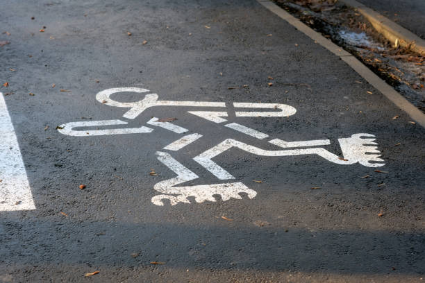 istock Track for cyclists and rollerblading in a city park. 1202358845