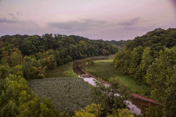 istock Moody Landscape overlooking Woodlands Area 1202359104