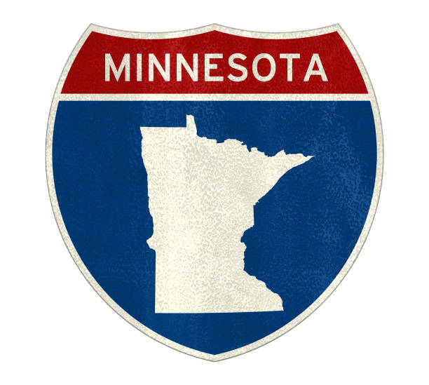 Minnesota State Interstate road sign stock photo