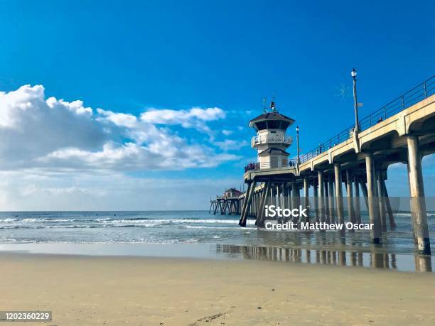 Huntington Beach Pier Stock Photo - Download Image Now - Huntington Beach - California, Pier, Sunset