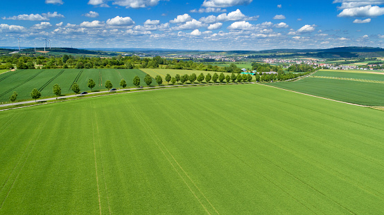 Panoramic aerial view of German landscape - Rheingau-Taunus area