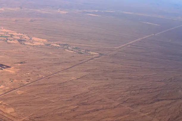 Photo of The Arizona desert from the sky in Western USA