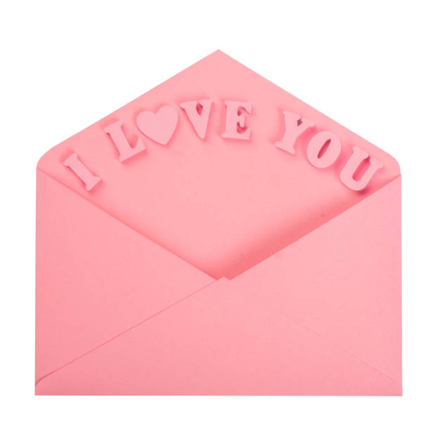 istock Pink love letter on white 1202366909