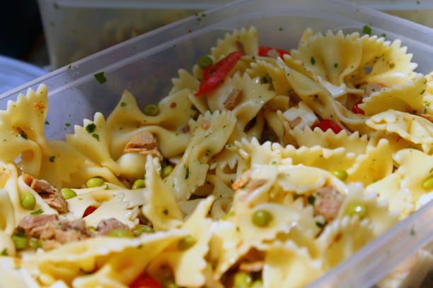 istock Typical italian cold farfalle pasta with tuna 1202367215