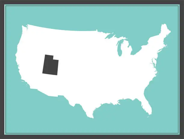 Vector illustration of Utah USA map downloadable