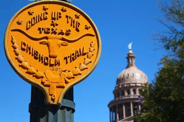 Photo of Going up the Texas Chisholm trail sign