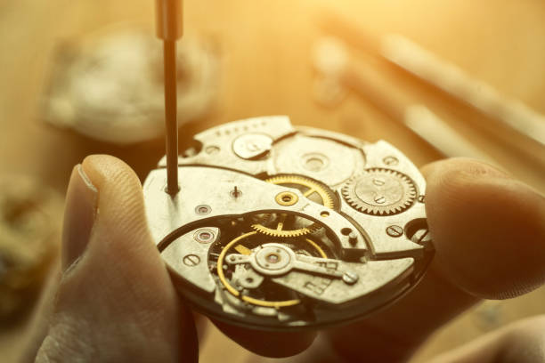 istock Watchmaker's workshop, mechanical watch repair 1202378917