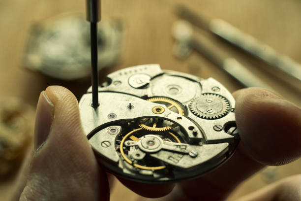 istock Watchmaker's workshop, mechanical watch repair 1202378990