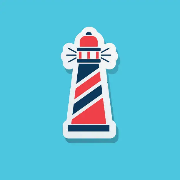 Vector illustration of Nautical Icon Sticker - Lighthouse