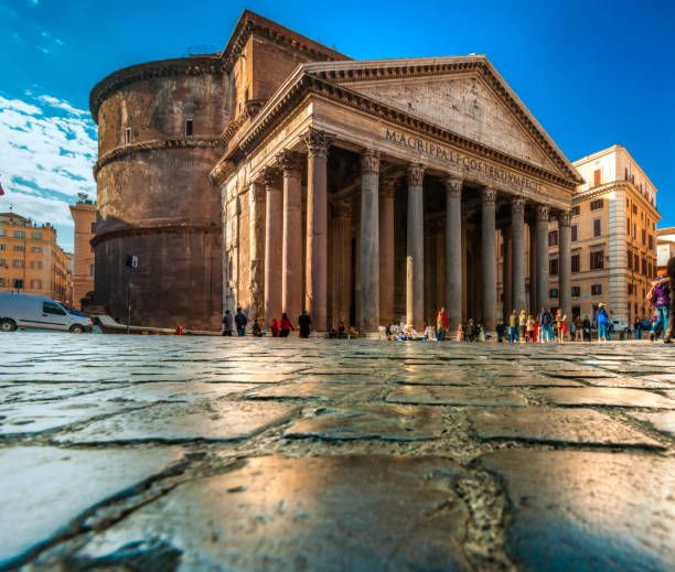 a cúpula do panteão, roma itália. - ancient rome pantheon rome church dome - fotografias e filmes do acervo