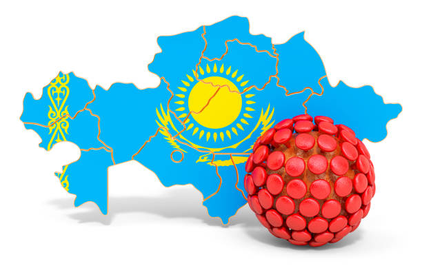 istock Virus in Kazakhstan concept, 3D rendering isolated on white background 1202382165