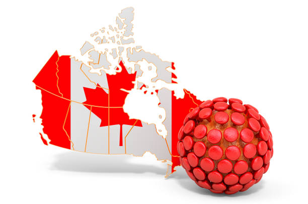 istock Virus in Canada concept, 3D rendering isolated on white background 1202382175