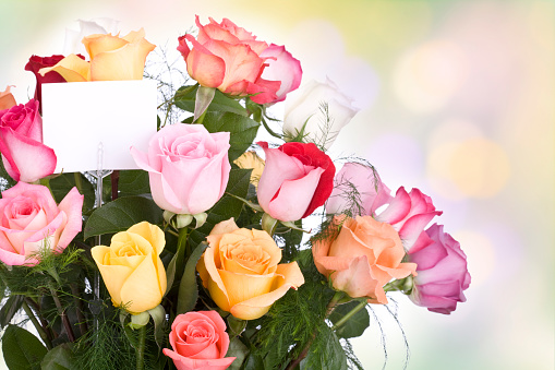 Decorative floral composition for valentines day, birthday