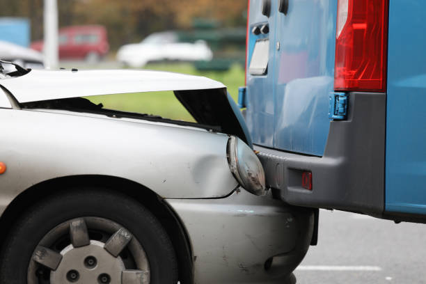 istock Damaged automobile on road 1202391415