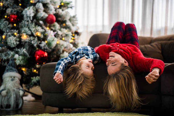 istock Mother and son at Christmas 1202391612