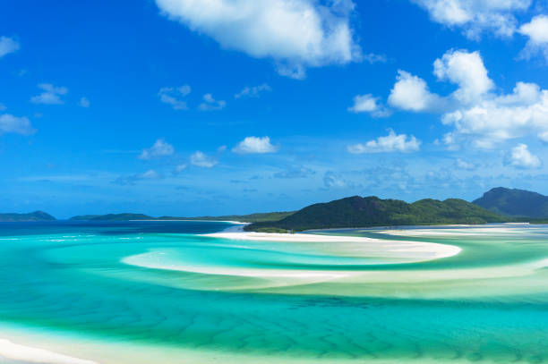 istock Tropical island lagoon summer background. Idyllic vacation landscape with beach 1202392812