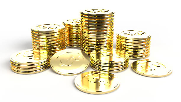 istock The  gold coins group 3d rendering on white background  for business content. 1202394257