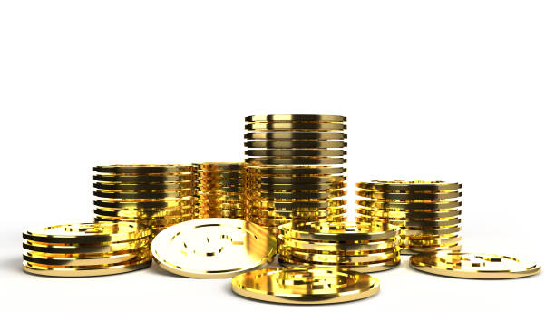 istock The  gold coins group 3d rendering on white background  for business content. 1202394298