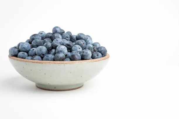 Photo of Fresh Blueberries In Glazed Bowl