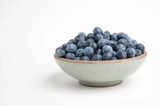 Photo of Fresh Blueberries In Glazed Bowl