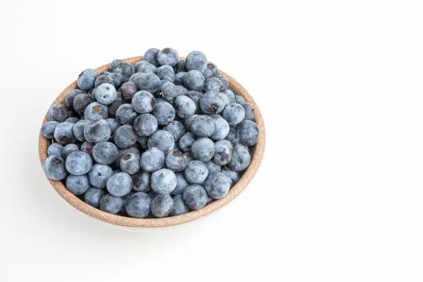 Photo of Fresh Blueberries In Glazed Bowl