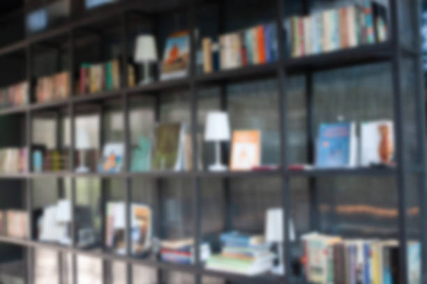 istock Blur book shelf in the living room 1202404356