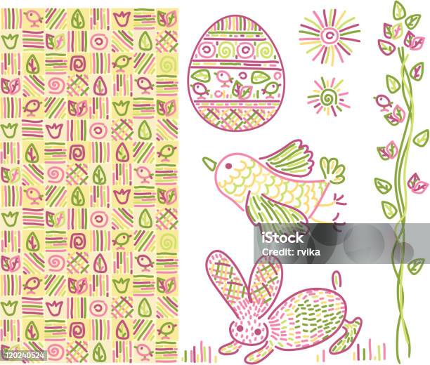 Ilustración de Elementos De Diseño De Pascua y más Vectores Libres de Derechos de Abstracto - Abstracto, Animal, Color - Tipo de imagen