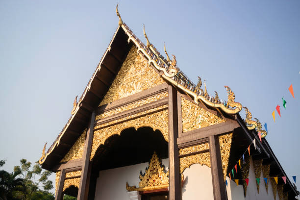 istock Thai Buddhist public temple with good environment 1202408199