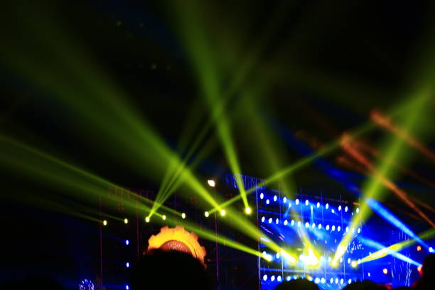 istock Stage lighting effect in the dark, close-up pictures 1202414883