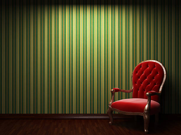 istock illuminated fabric wallpaper and chair made in 3D 120243140