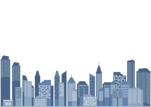 Vector illustration of illustration of city landscape, buildings